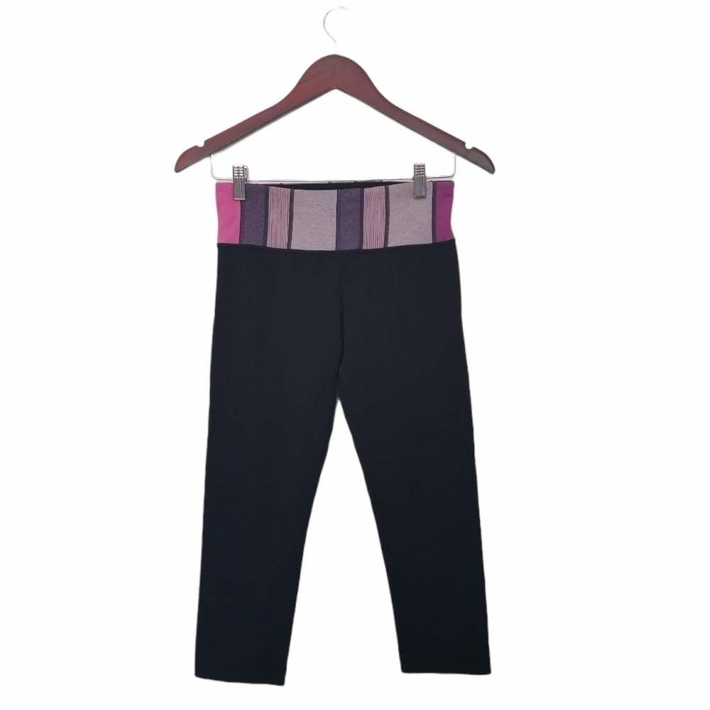 Lululemon Wunder Under Crop Leggings Black Quilt.
